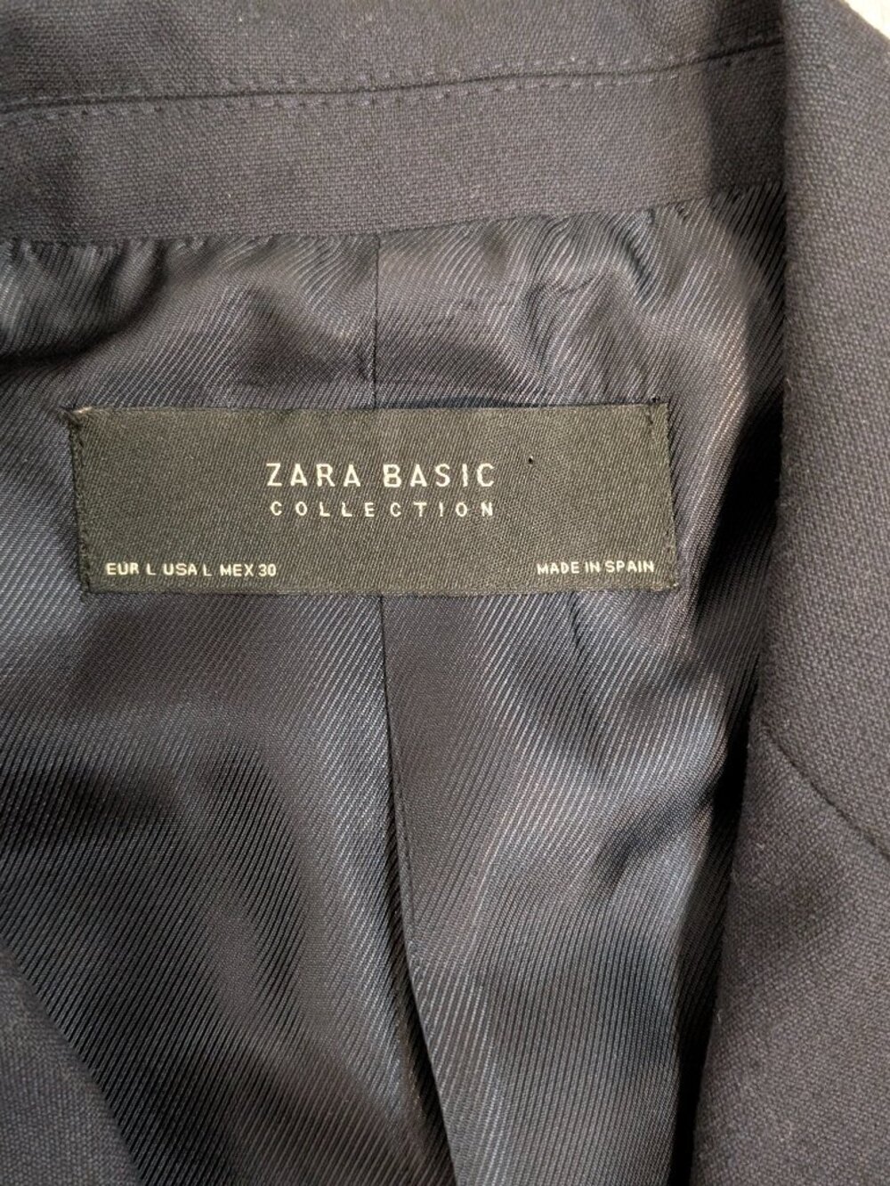Zara Longline Tailored Navy Blazer Frock Coat L Old Money Chic Quiet Luxury EUC - Picture 10 of 16